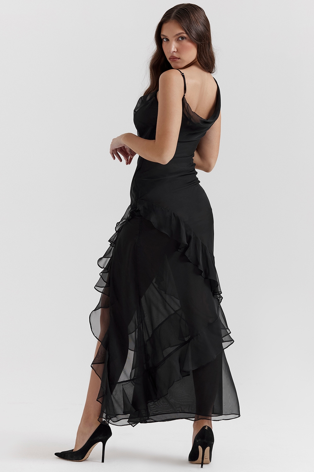 Malila  Black Ruffle Maxi Dress — image 7