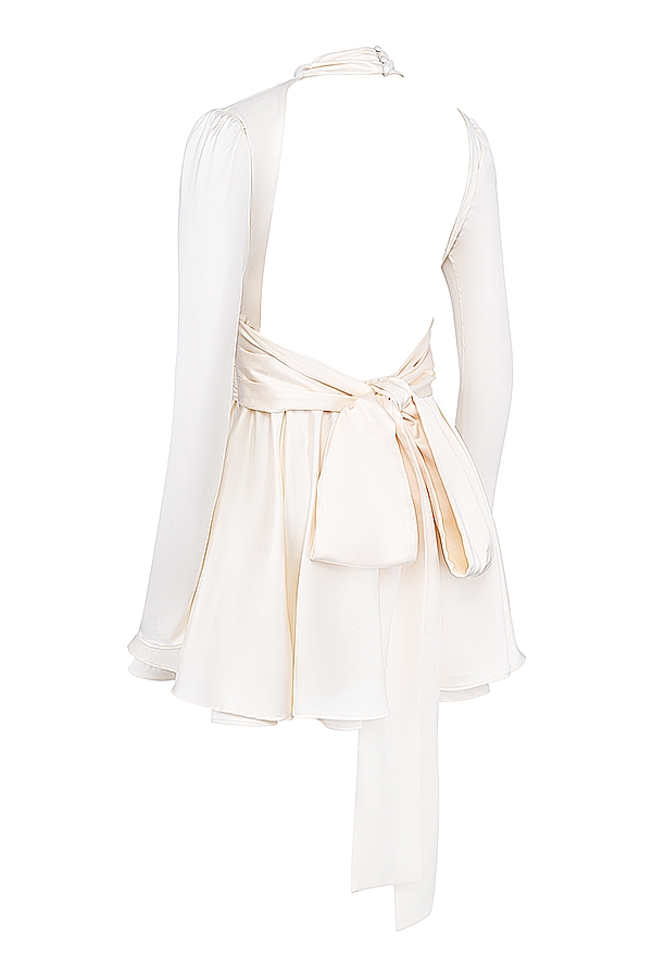 Aryana  Ivory Bow Mini Dress — image 13