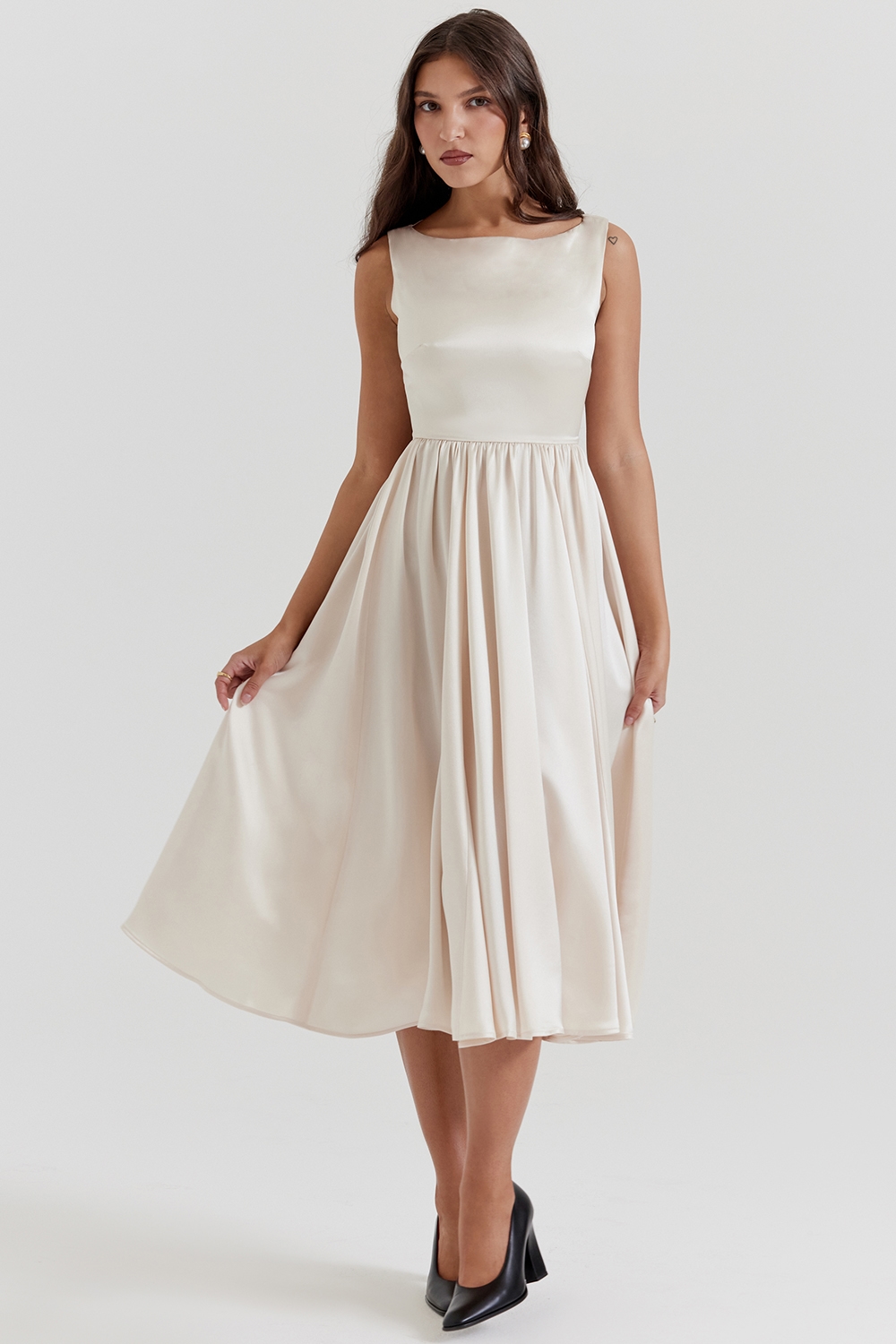 Shayla  Vintage Cream Midi Dress — image 3