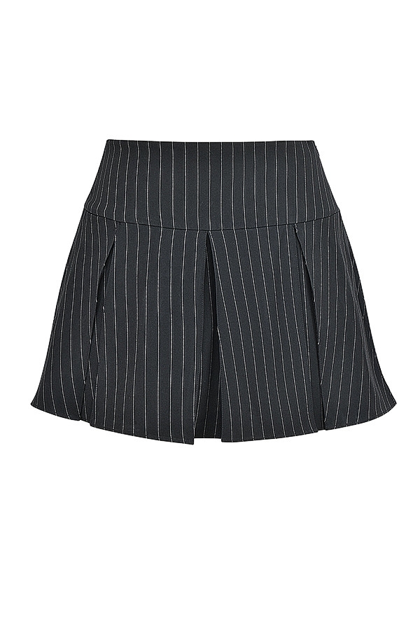 Mistress Rocks Black Pleated Pinstripe Mini Skirt - SALE — image 10