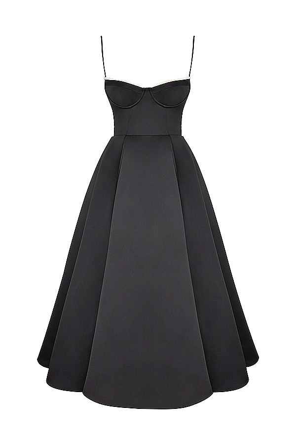 Mademoiselle  Black Tulle Midi Dress — image 16