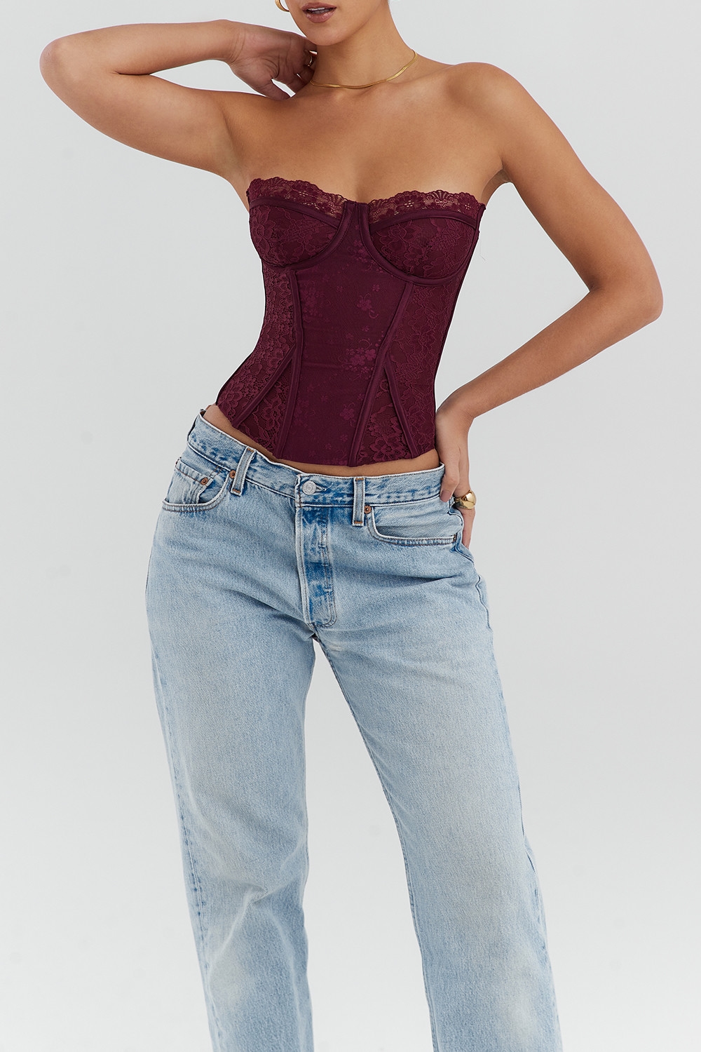 Mistress Rocks Black Cherry Lace Underwired Corset - SALE — image 5