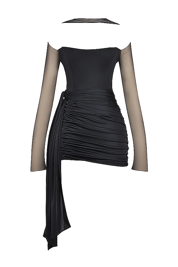 Mistress Rocks Black Draped Overlay Mini Dress - SALE — image 12