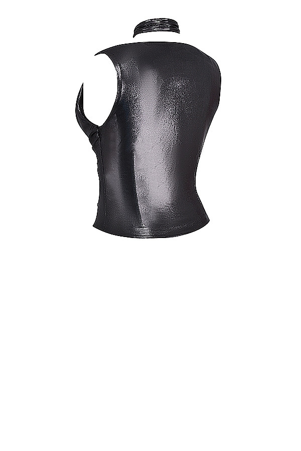 Mistress Rocks Black Draped Tie Neck Top - SALE — image 14