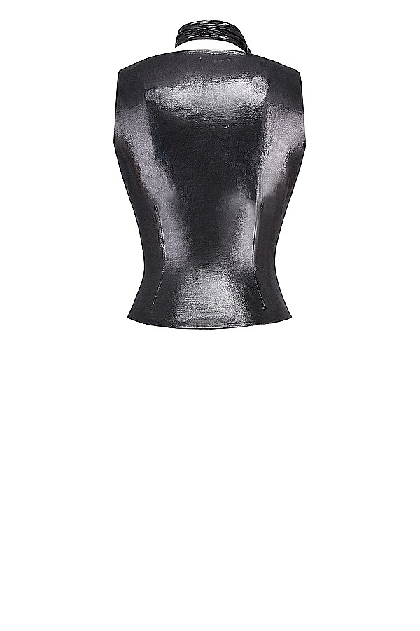 Mistress Rocks Black Draped Tie Neck Top - SALE — image 15