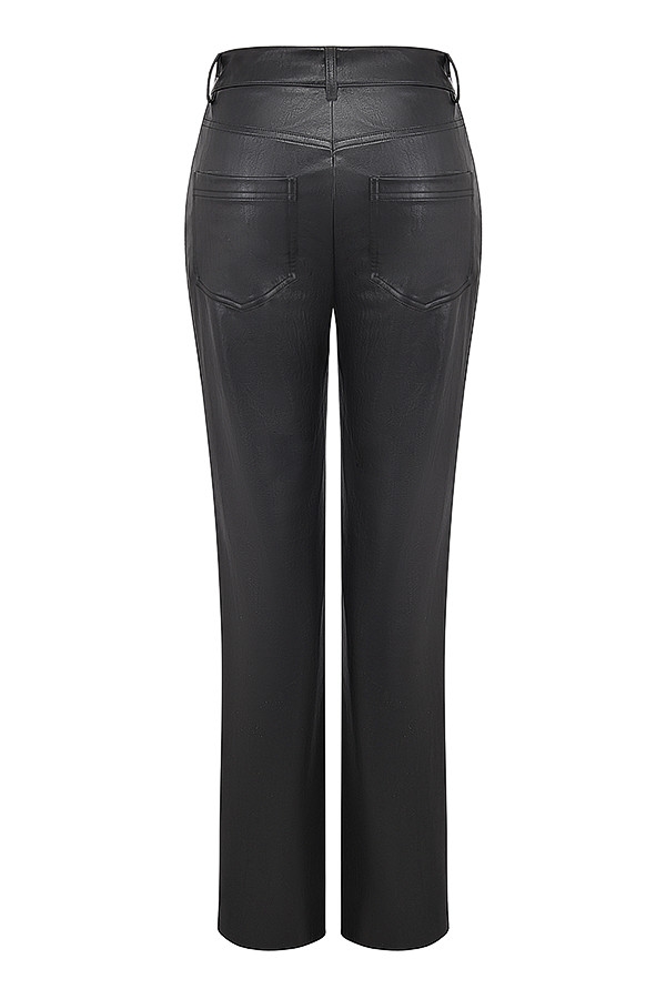 Mistress Rocks Black Vegan Leather Crystal Embellished Trousers - SALE — image 12