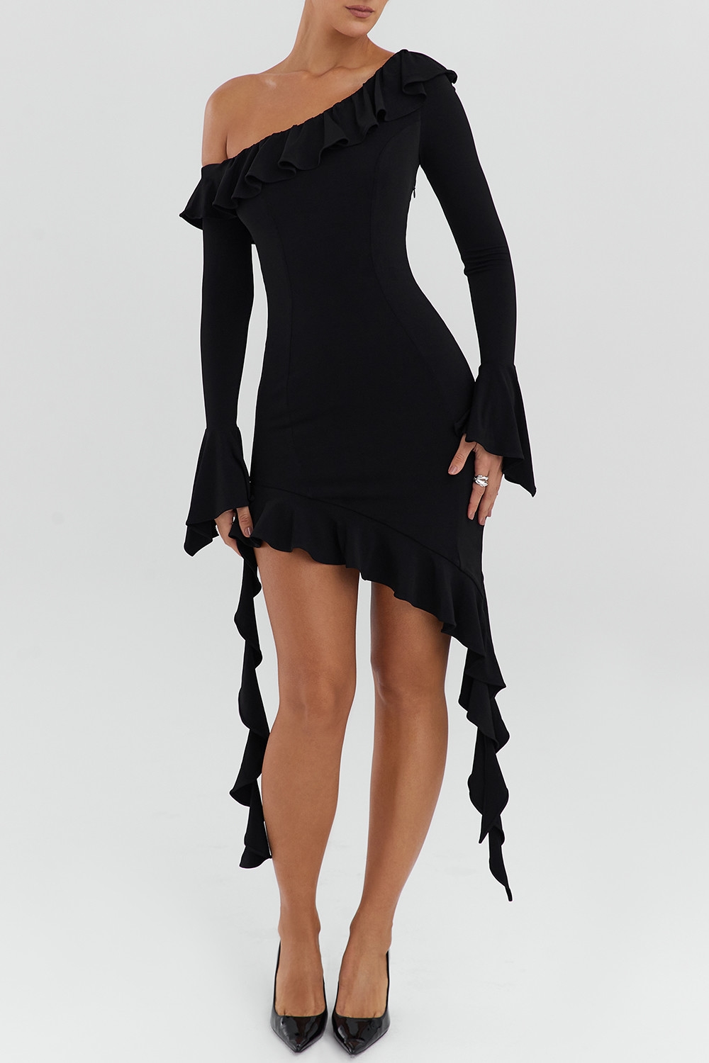 Mistress Rocks Black Ruffle Mini Dress - SALE — image 3