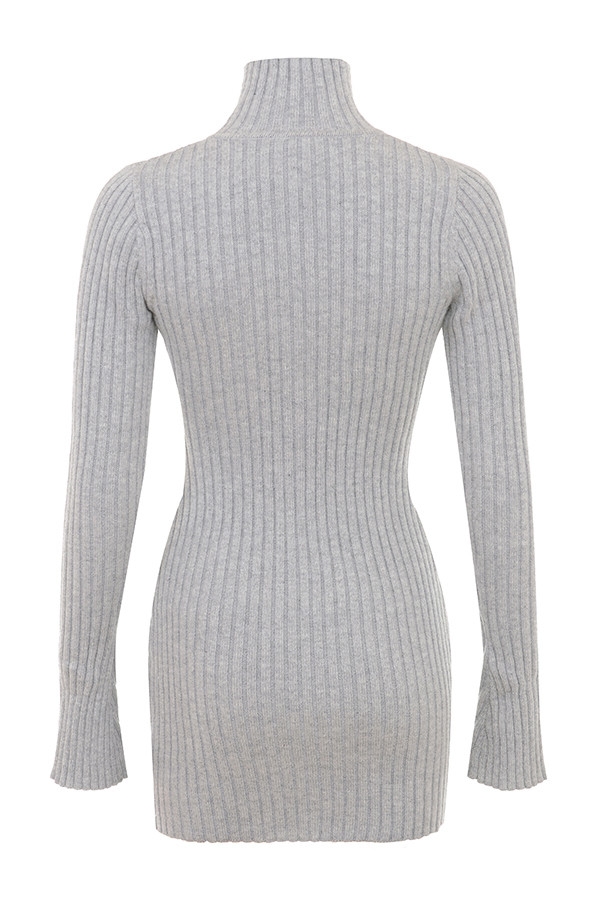 Mistress Rocks Grey Marl Rib Knit Mini Dress - SALE — image 10