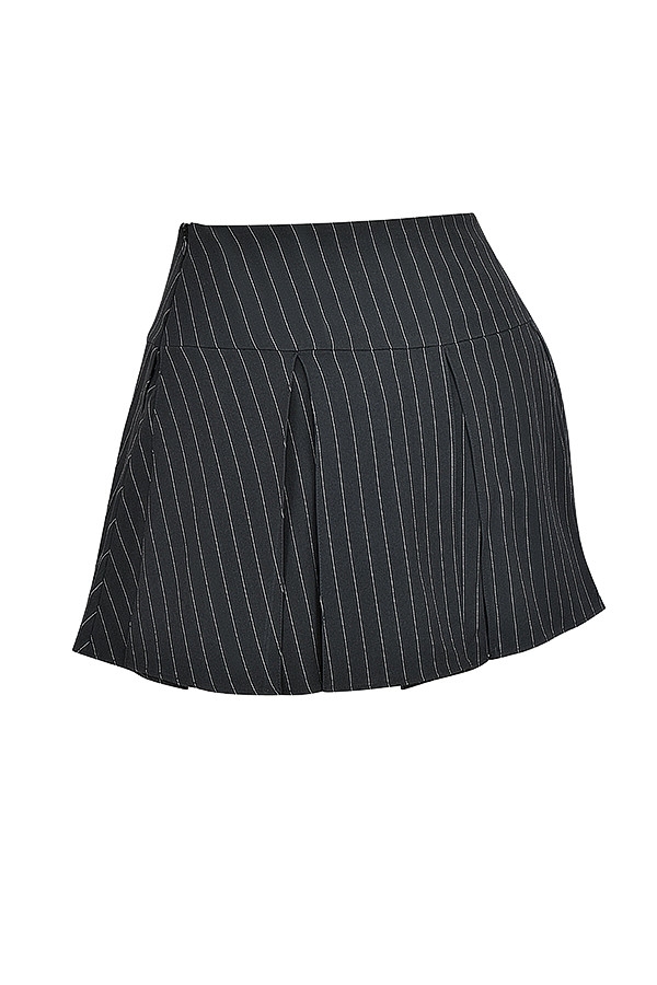Mistress Rocks Black Pleated Pinstripe Mini Skirt - SALE — image 11