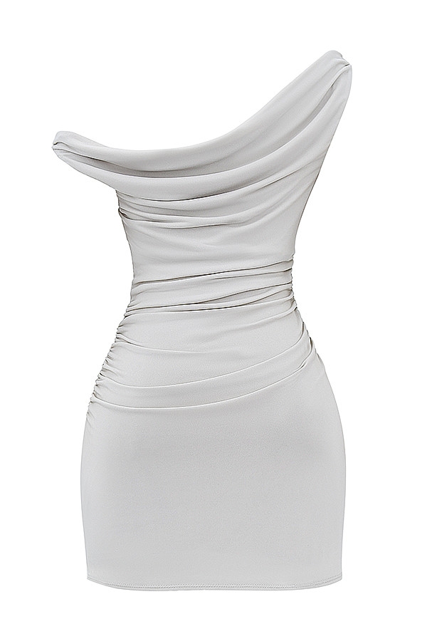 Mistress Rocks Taupe Off Shoulder Mini Dress - SALE — image 15