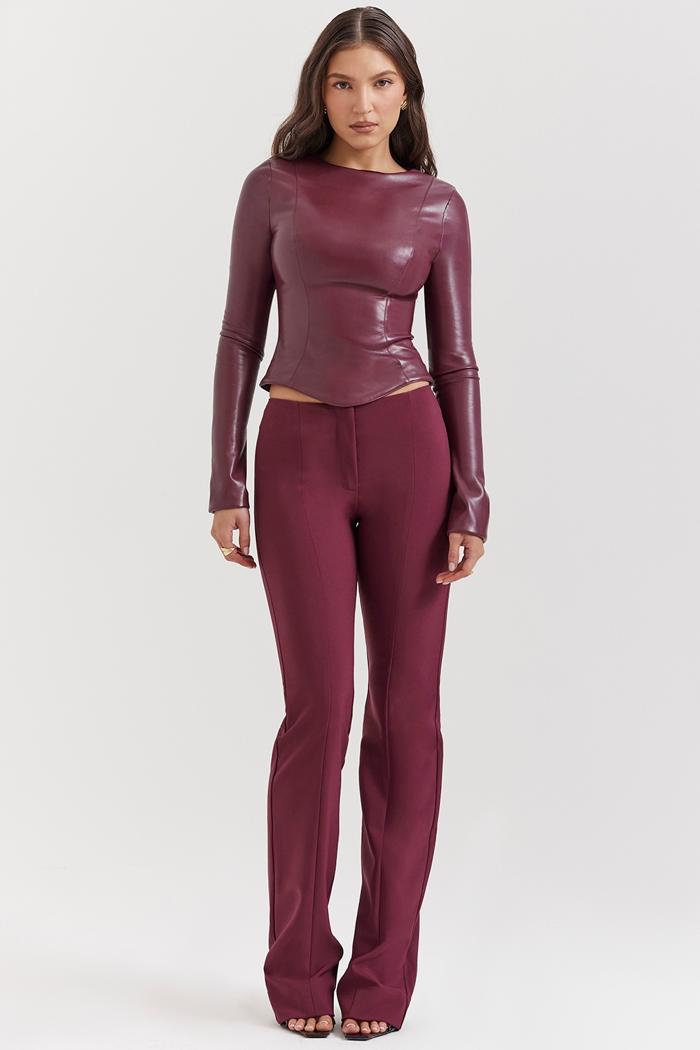 Mylah  Wine Vegan Leather Top — image 3