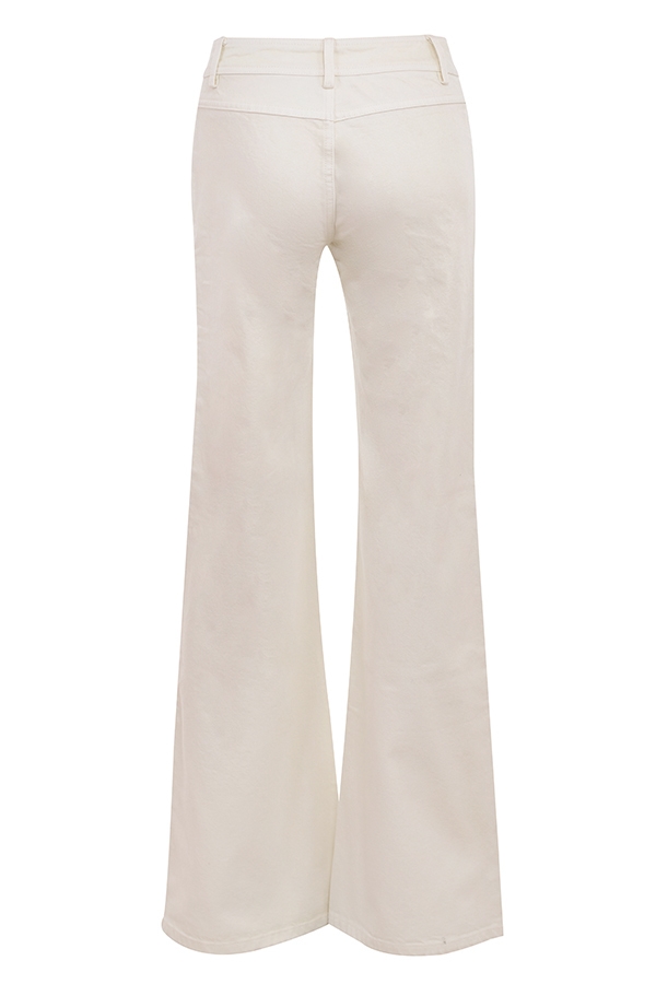 Marli  Ivory Wide Leg Flared Jeans — image 18