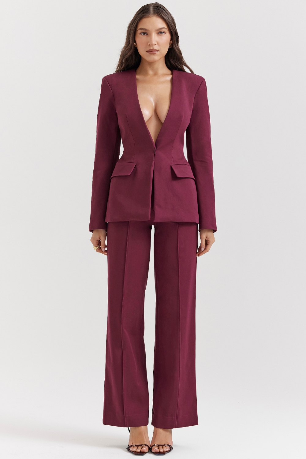Rivi  Wine Straight Leg Trousers — image 3