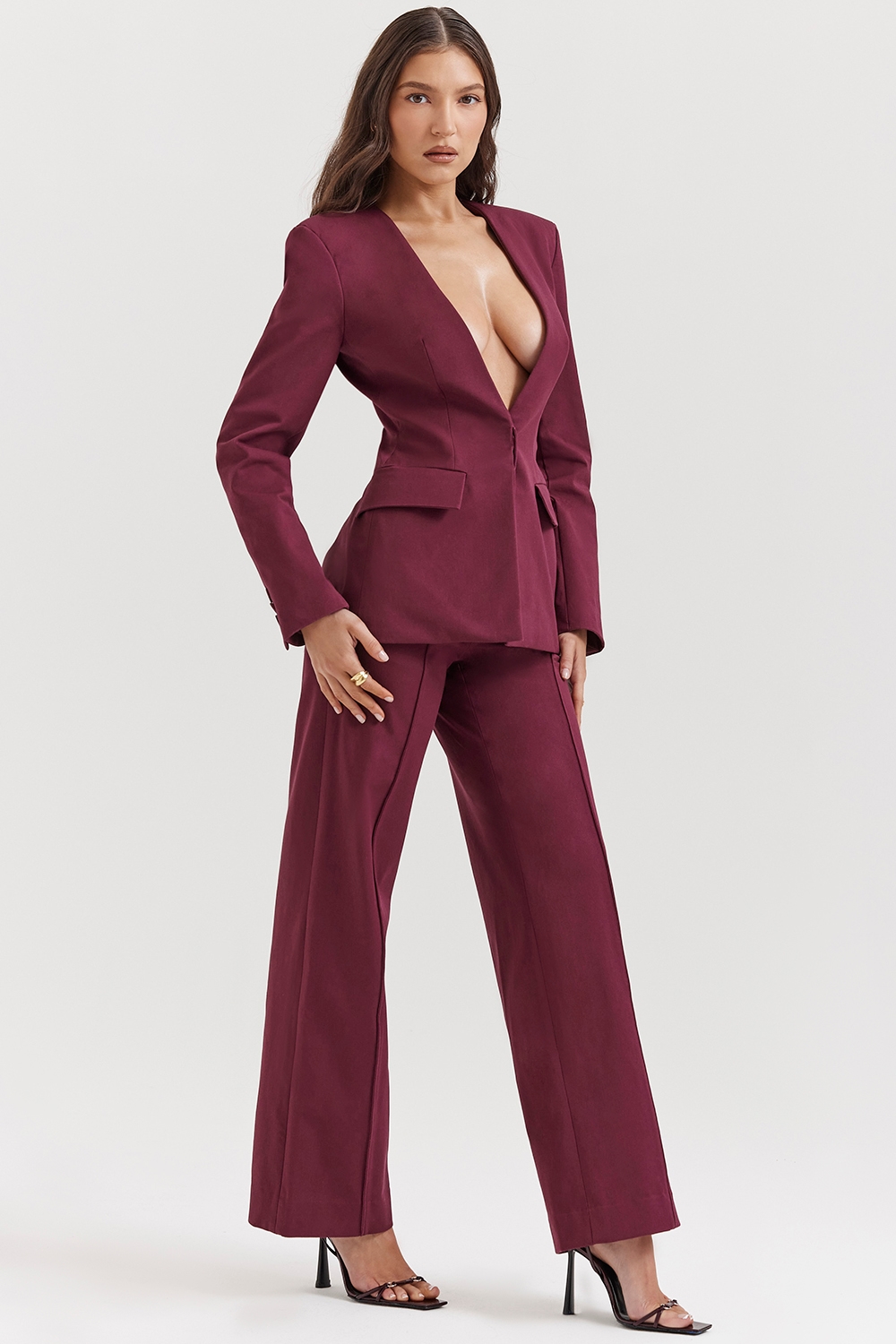 Rivi  Wine Straight Leg Trousers — image 7