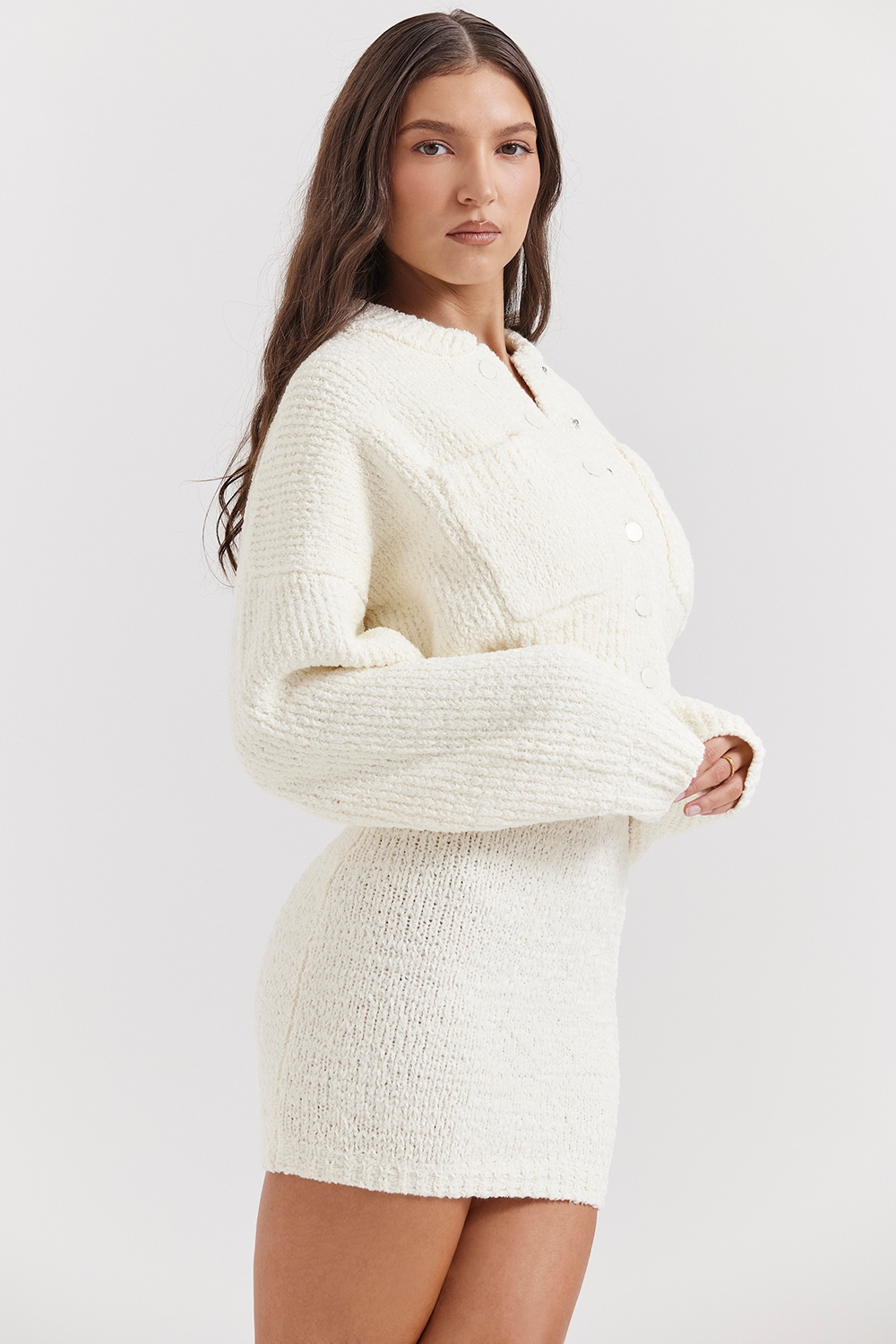 Salilah  Cream Chenille Blend Bomber Jacket — image 7