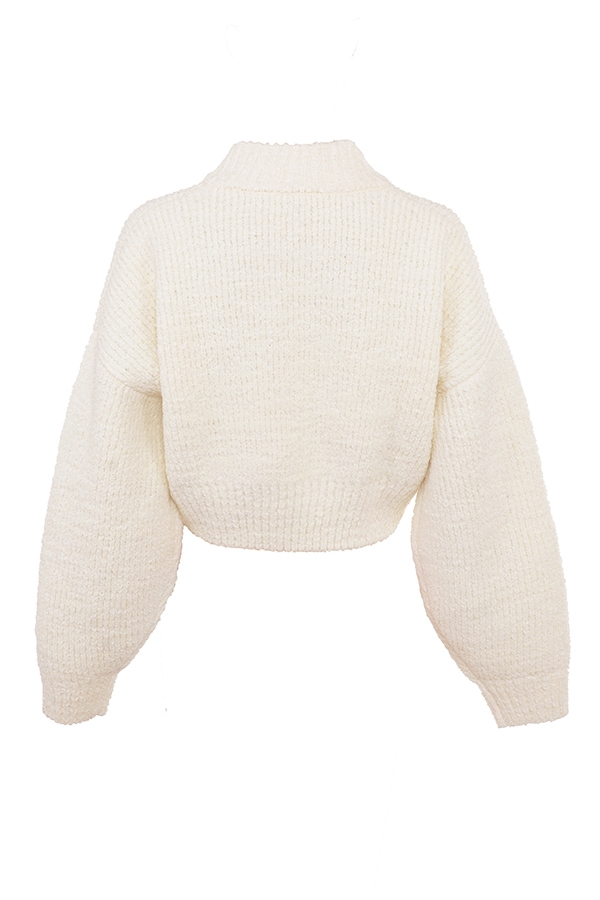 Salilah  Cream Chenille Blend Bomber Jacket — image 12