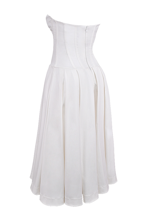 Lady  White Strapless Midi Dress — image 14