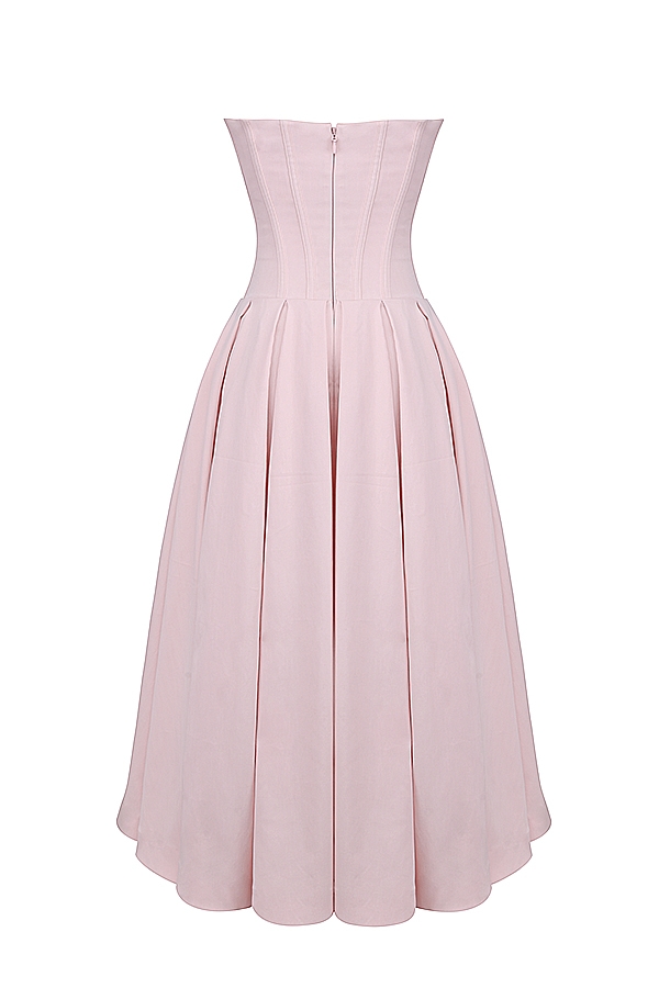 Lady  Ballerina Pink Strapless Midi Dress — image 12
