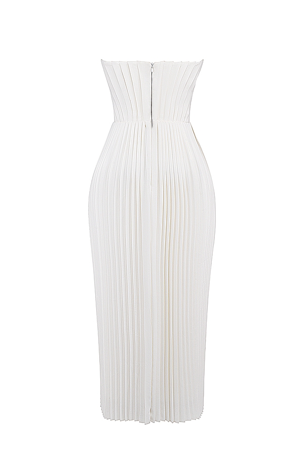 Amorata  Ivory Pleated Maxi Dress — image 15