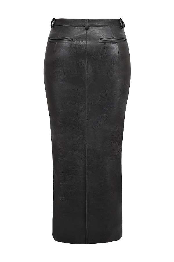 Tana  Black Vegan Leather Maxi Skirt — image 10