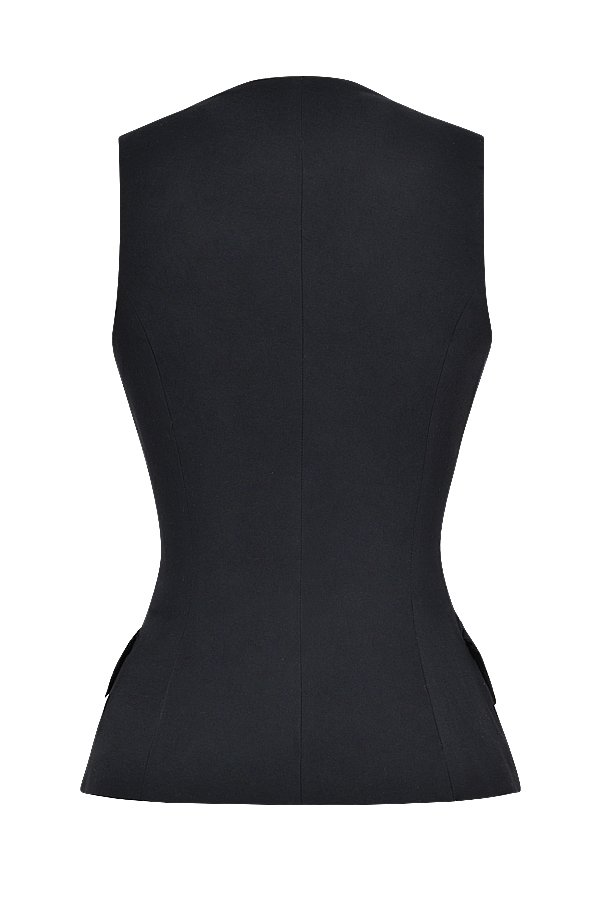 Juliet  Black Sleeveless Tuxedo Top — image 15