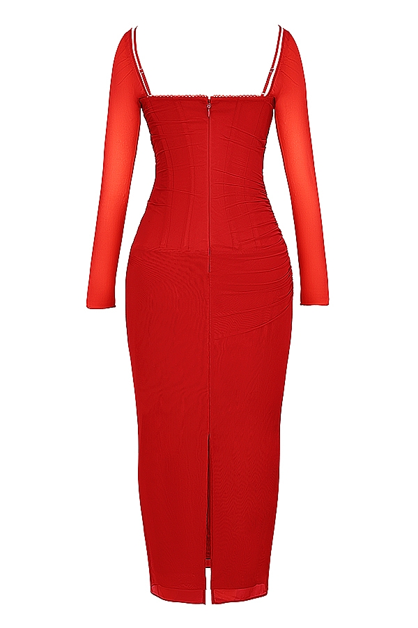 Katarina  Scarlet Long Sleeve Maxi Dress — image 15
