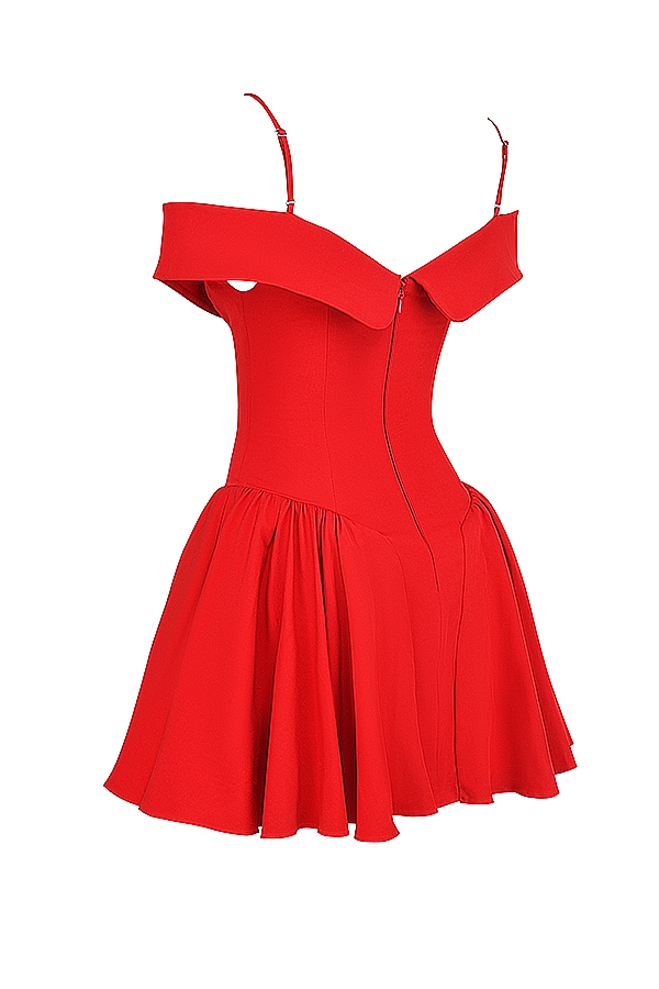Elida  Scarlet Off Shoulder Mini Dress — image 18