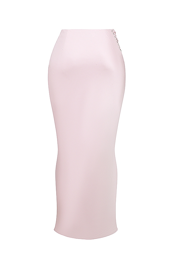 Giuliana  Ballerina Pink Satin Maxi Skirt — image 11