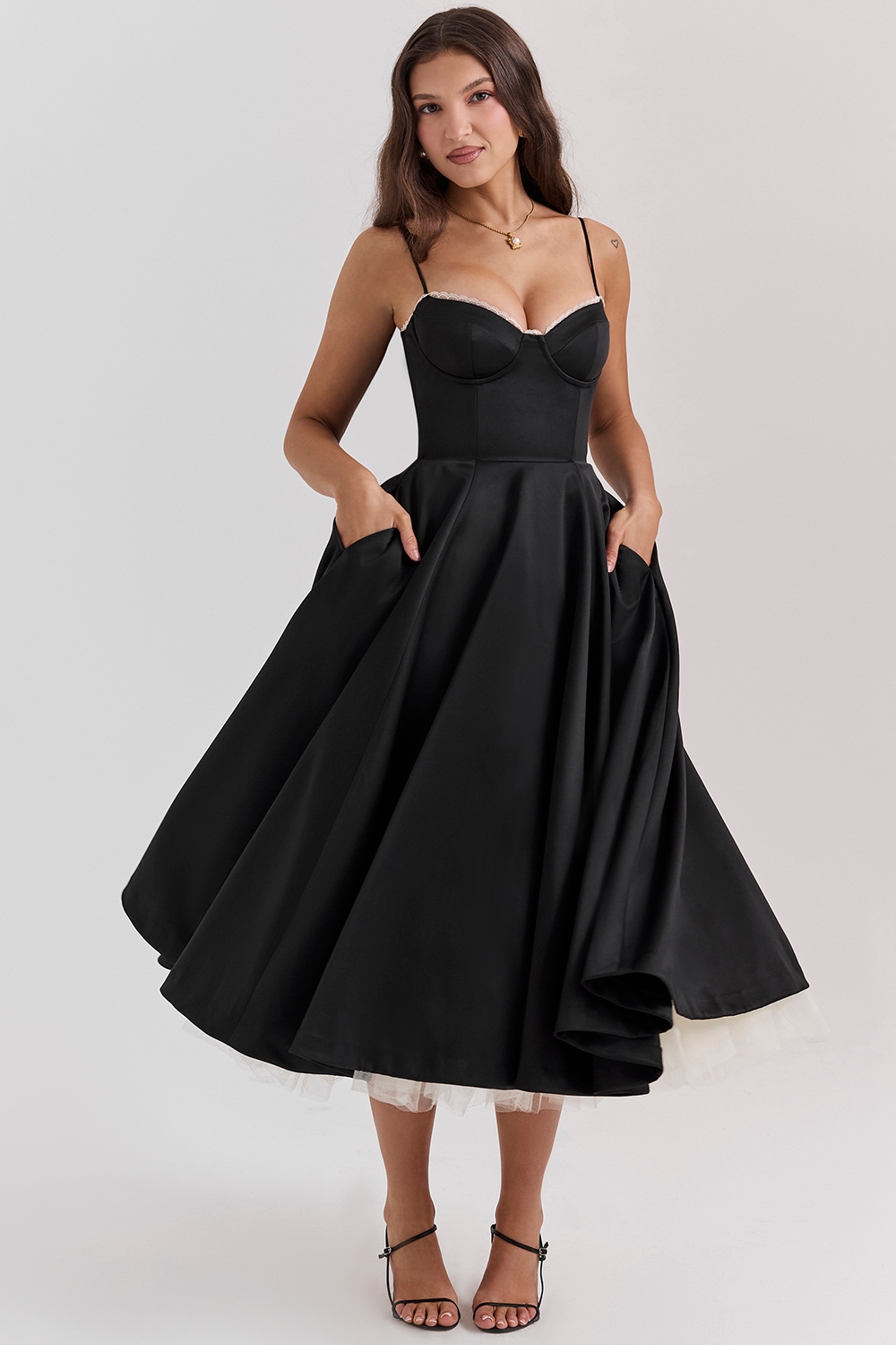 Mademoiselle  Black Tulle Midi Dress — image 5