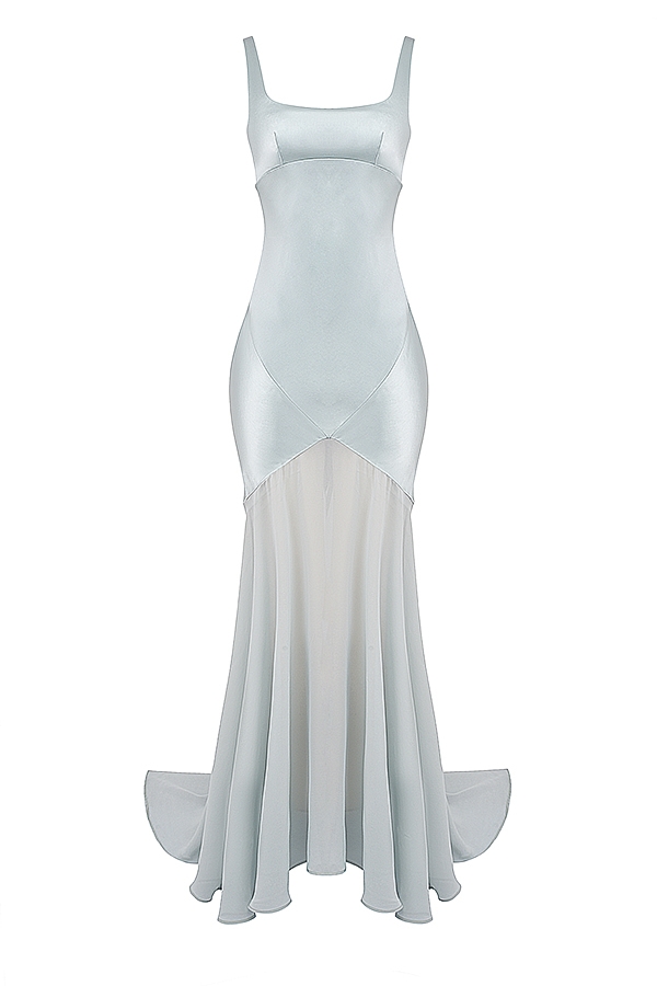 Vittoria  Pistachio Chiffon Floor Length Gown — image 13