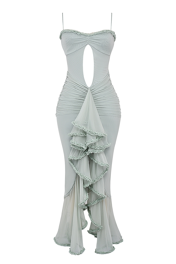 Gabriella  Pistachio Ruffled Front Gown — image 13