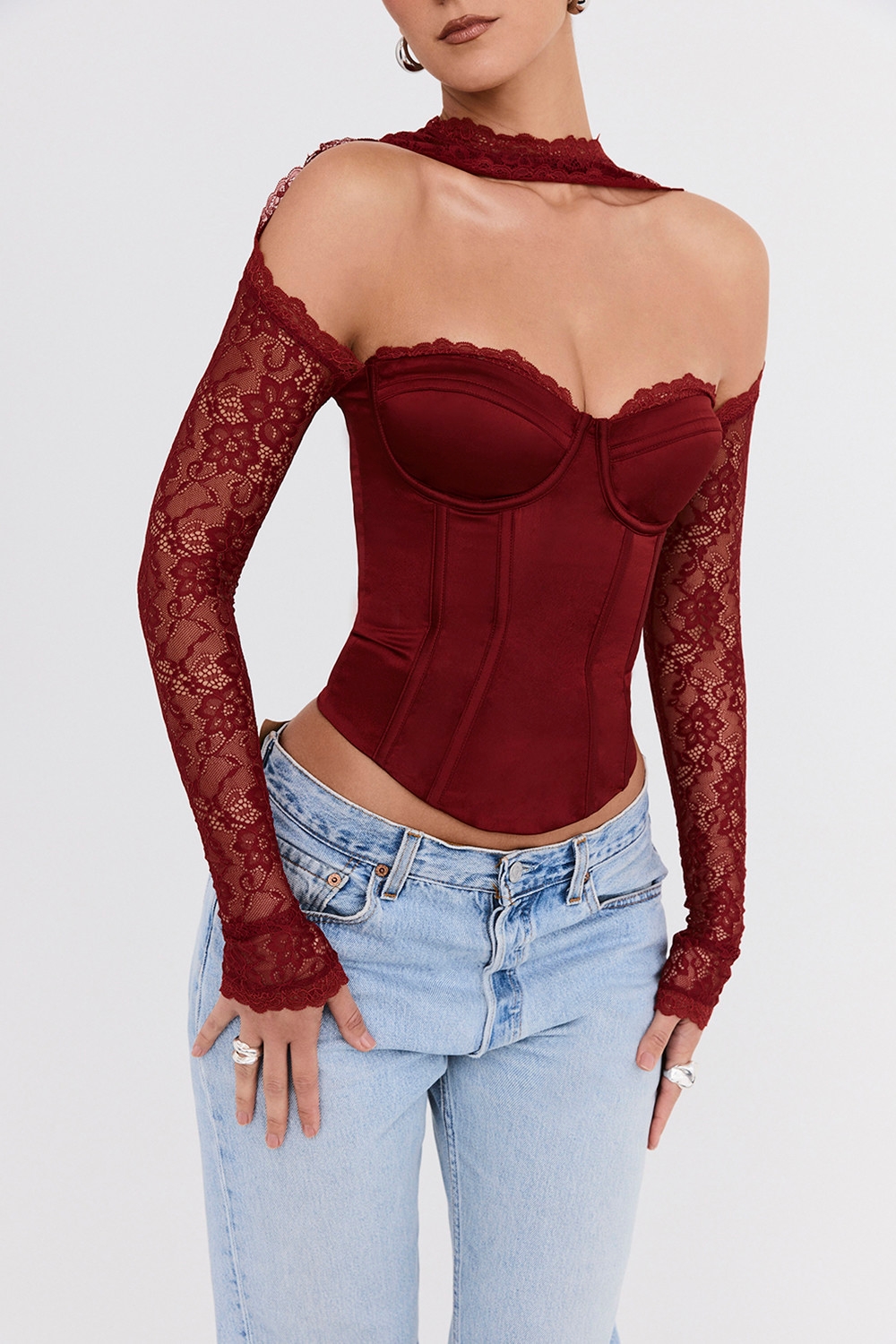 Mistress Rocks Cherry Satin & Lace Corset - SALE — image 4