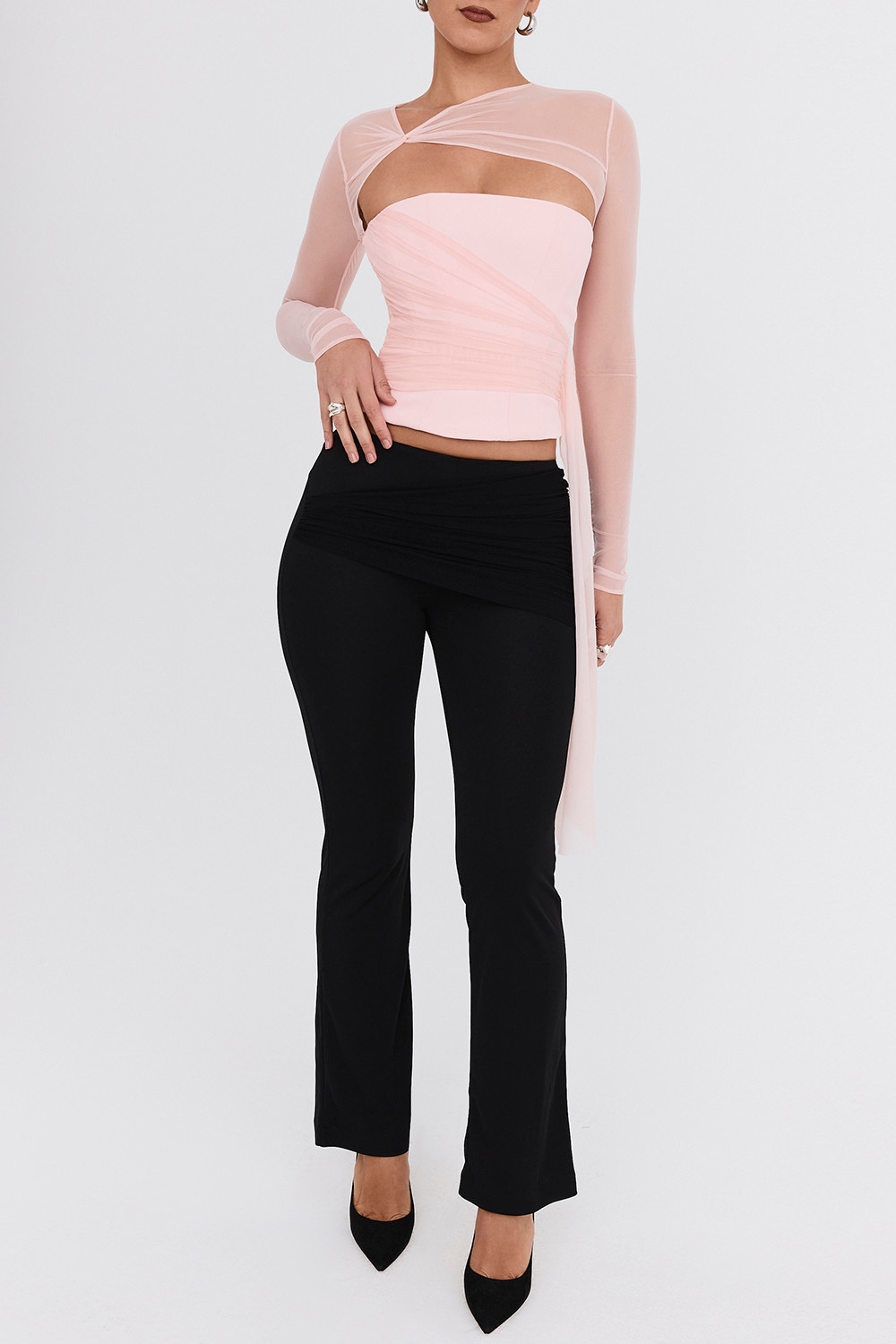 Mistress Rocks Black Draped Panel Trousers - SALE — image 4