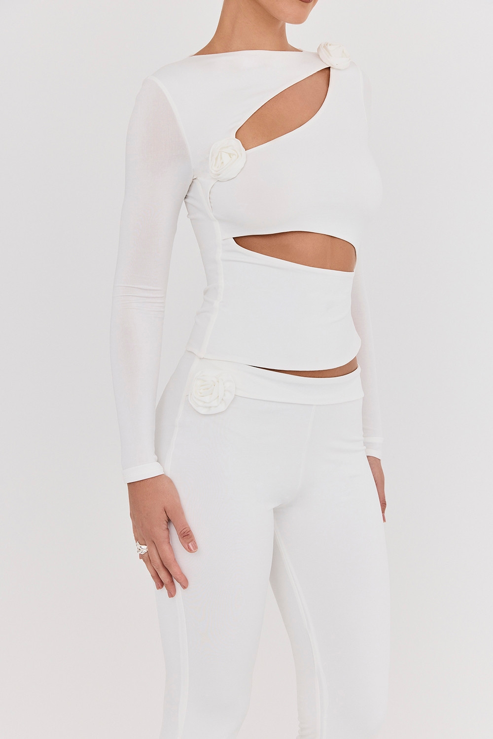 Mistress Rocks Ivory Flower Embellished Top - SALE — image 7
