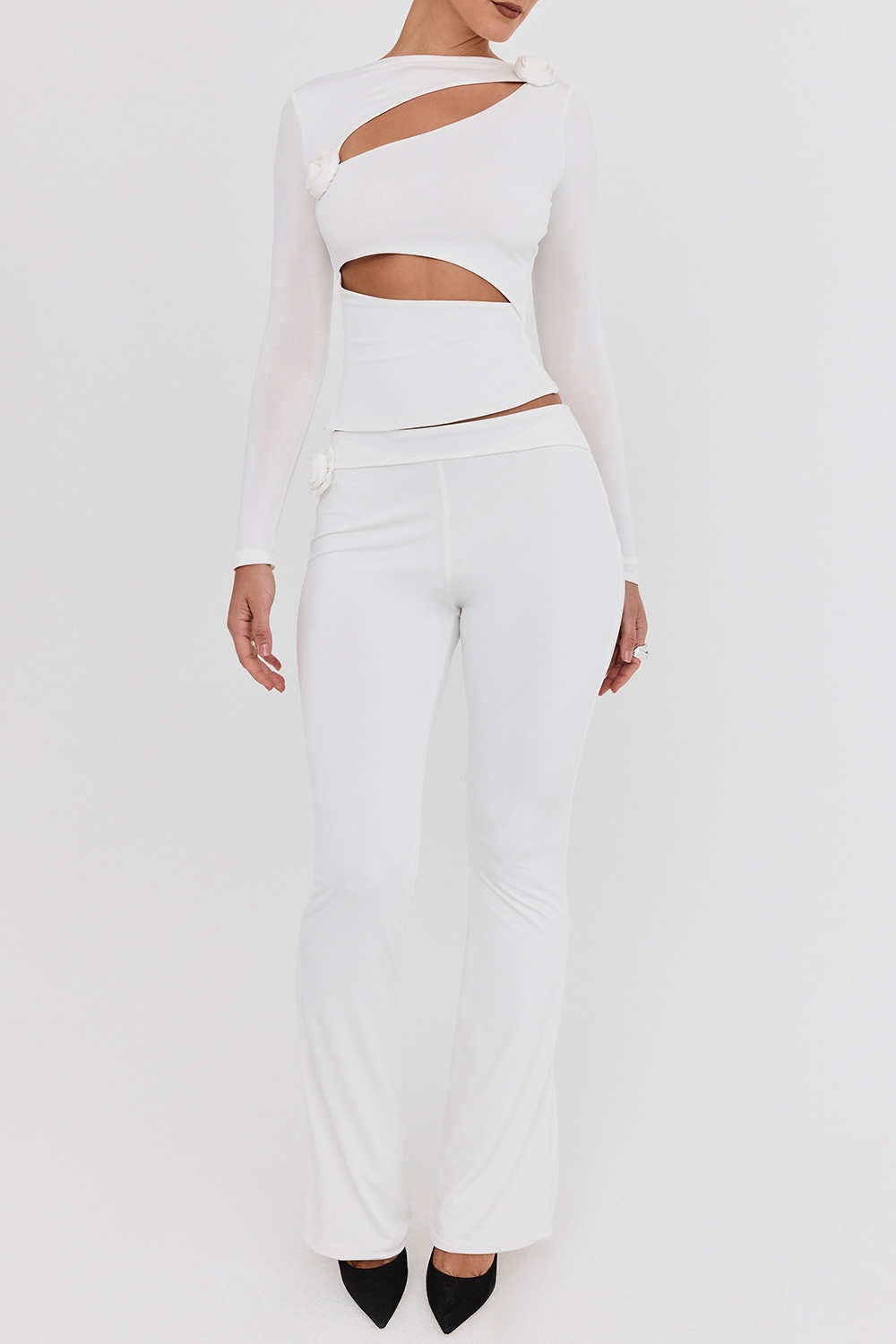 Mistress Rocks Ivory Flower Embellished Trousers - SALE — image 4