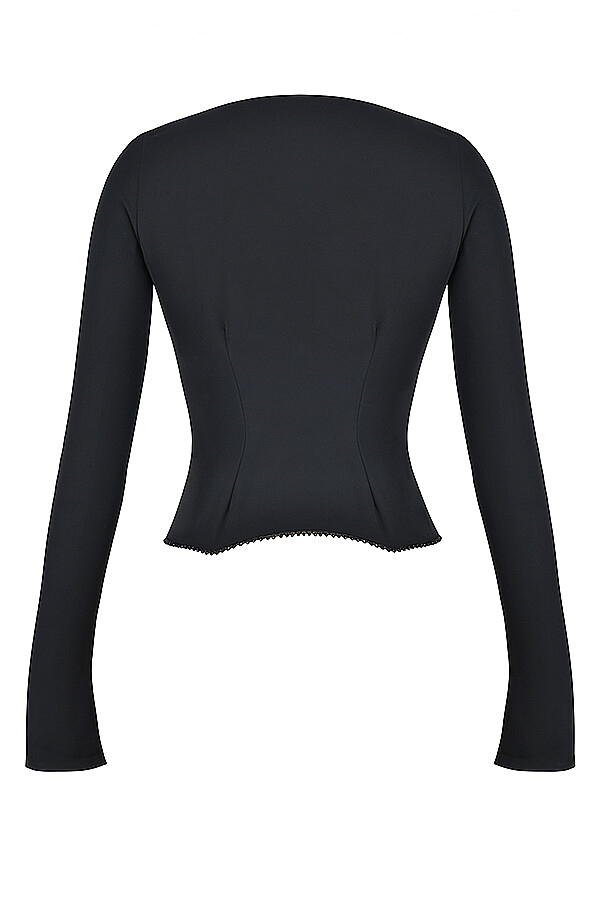 Mistress Rocks Black & Ivory Embellished Top - SALE — image 13