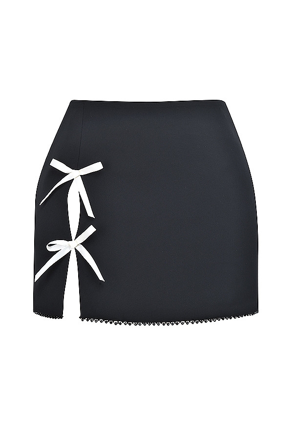 Mistress Rocks Black & Ivory Embellished Mini Skirt - SALE — image 10