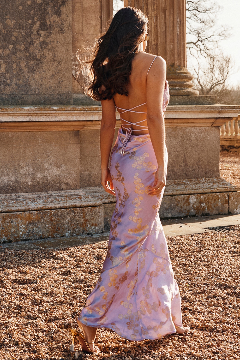 Capriana   Orchid Jacquard Satin Gown — image 9