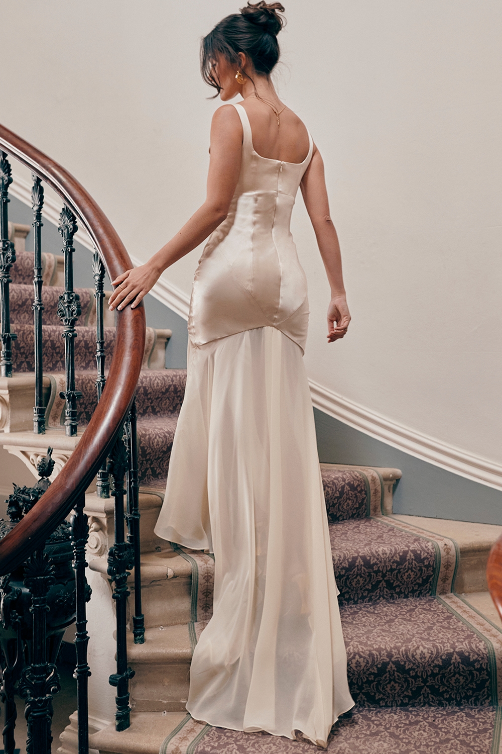 Vittoria  Champagne Chiffon Floor Length Gown — image 2