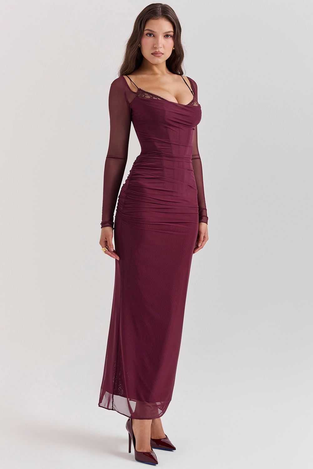 Katarina  Wine Maxi Dress — image 8