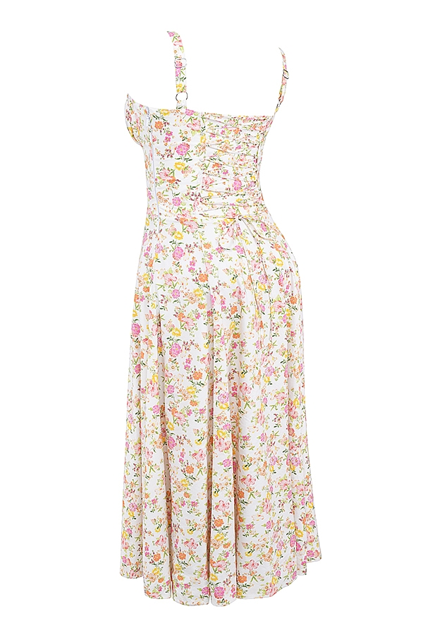 Carmen  Ivory Meadow Print Cotton Bustier Sundress — image 10