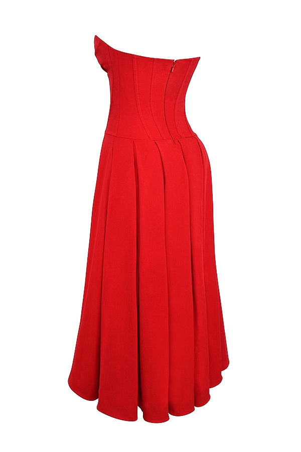 Lady  Scarlet Strapless Midi Dress — image 8