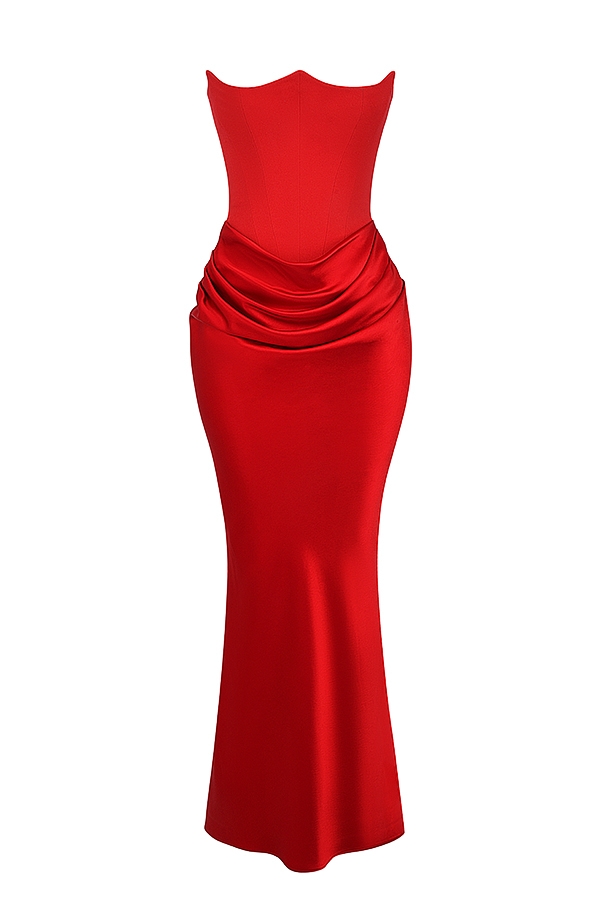 Persephone  Scarlet Strapless Corset Maxi Dress — image 9