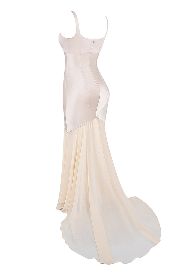 Vittoria  Champagne Chiffon Floor Length Gown — image 14