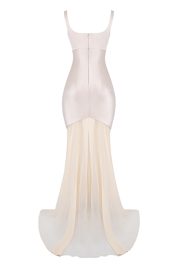 Vittoria  Champagne Chiffon Floor Length Gown — image 15