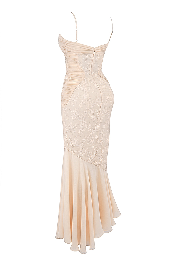 Felicia  Vanilla Chiffon & Lace Gown — image 13