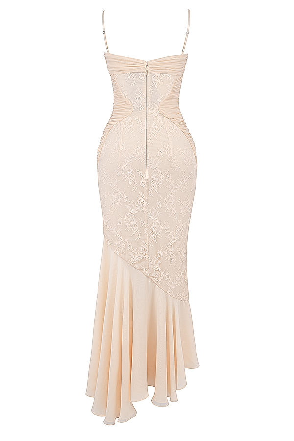 Felicia  Vanilla Chiffon & Lace Gown — image 14