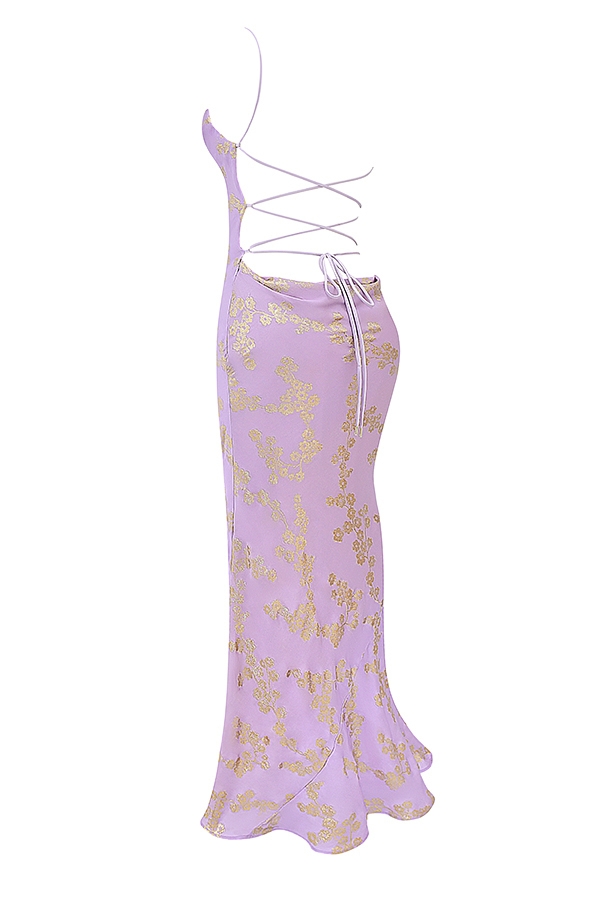 Capriana   Orchid Jacquard Satin Gown — image 12