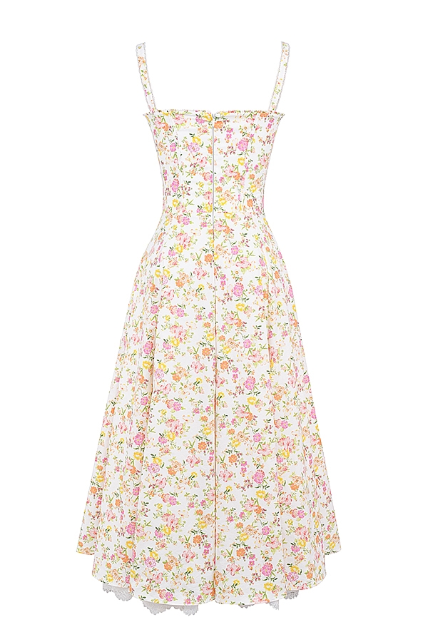 Rosalee  Ivory Meadow Print Cotton Bustier Sundress — image 16