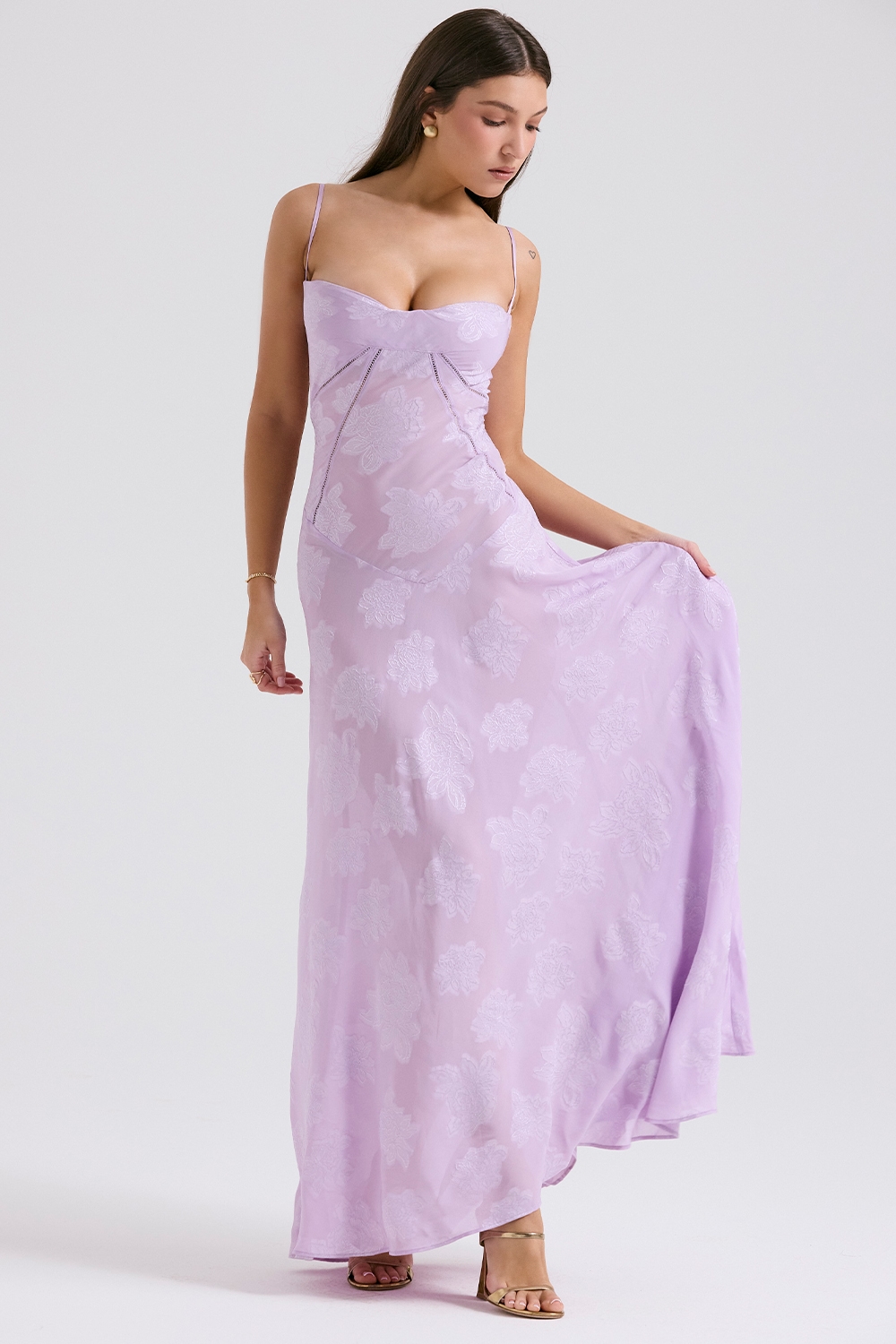 Seren  Orchid Floral Lace Back Maxi Dress — image 6